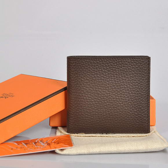 Cheap Fake Hermes MC Socrate Bi-Fold Wallet H006 Brown